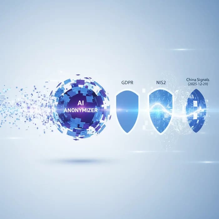 AI Anonymizer & EU Compliance: GDPR, NIS2, China Signals (2025-12-29)